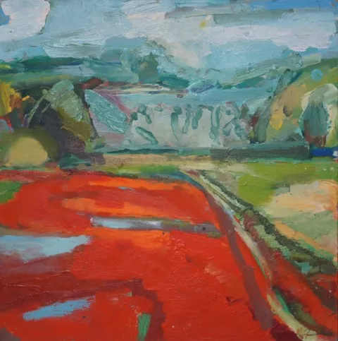 #L15: Kunstdruck - Am Wasserfall (46 x 46 cm)